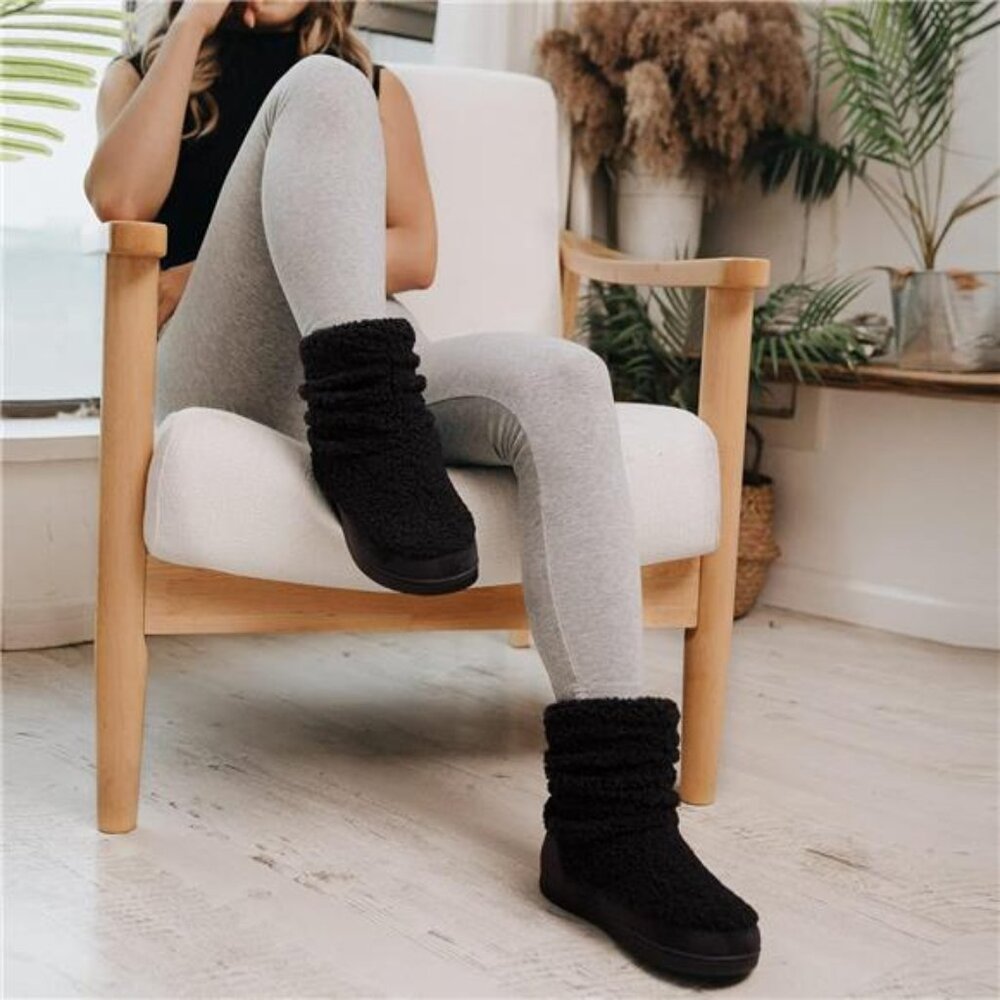 New Women's Bootie Slippers Fuzzy Warm Memory Foam Indoor House Shoes with - Picture 2 of 7